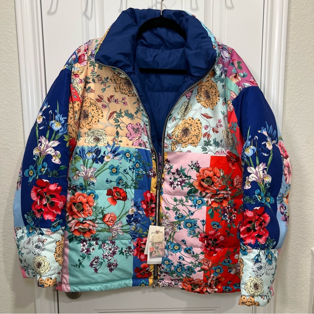 Johnny Was Marcel Reversible Parka Floral Print NWT - Large